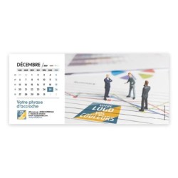 Calendrier chevalet horizontal (23x10 cm) personnalisé - Logo intégré Miniature