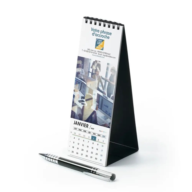 Calendrier chevalet vertical (21x7,5 cm) personnalisé - Vos photos