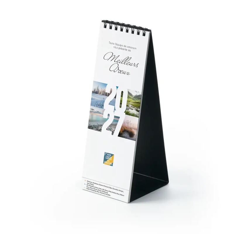 Calendrier chevalet vertical (21x7,5 cm) personnalisé - Nature