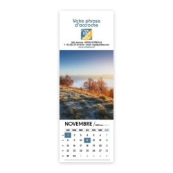Calendrier chevalet vertical (21x7,5 cm) personnalisé - Nature