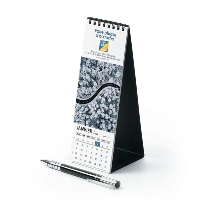 Calendrier chevalet vertical (21x7,5 cm) personnalisé - Vue du ciel