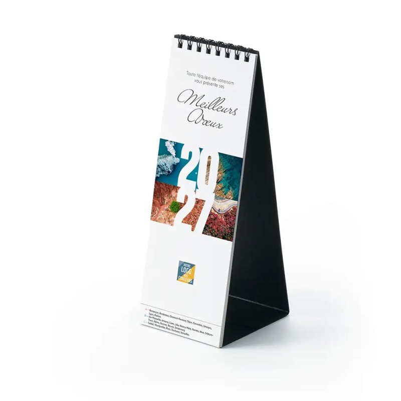 Calendrier chevalet vertical (21x7,5 cm) personnalisé - Vue du ciel