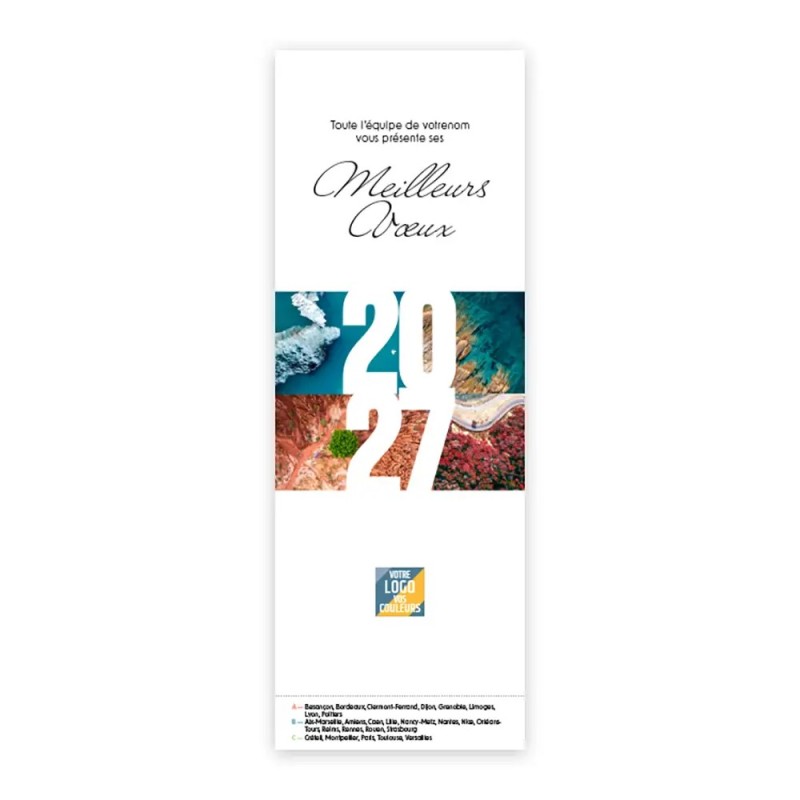 Calendrier chevalet vertical (21x7,5 cm) personnalisé - Vue du ciel