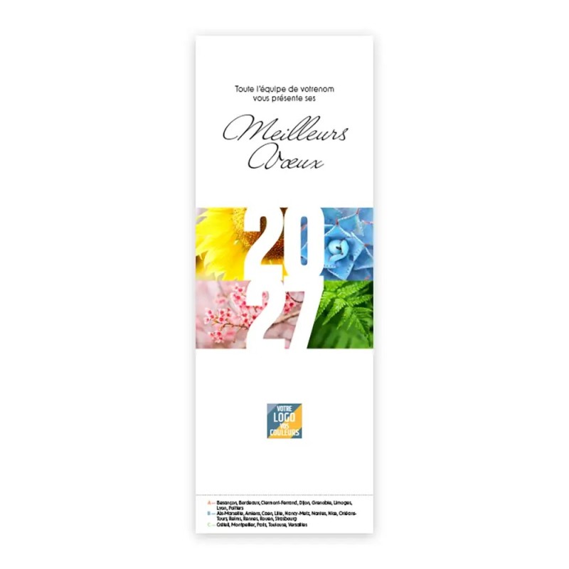 Calendrier chevalet vertical (21x7,5 cm) personnalisé - Zoom Nature