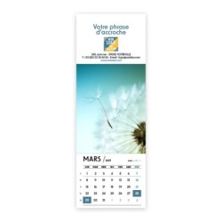 Calendrier chevalet vertical (21x7,5 cm) personnalisé - Zoom Nature
