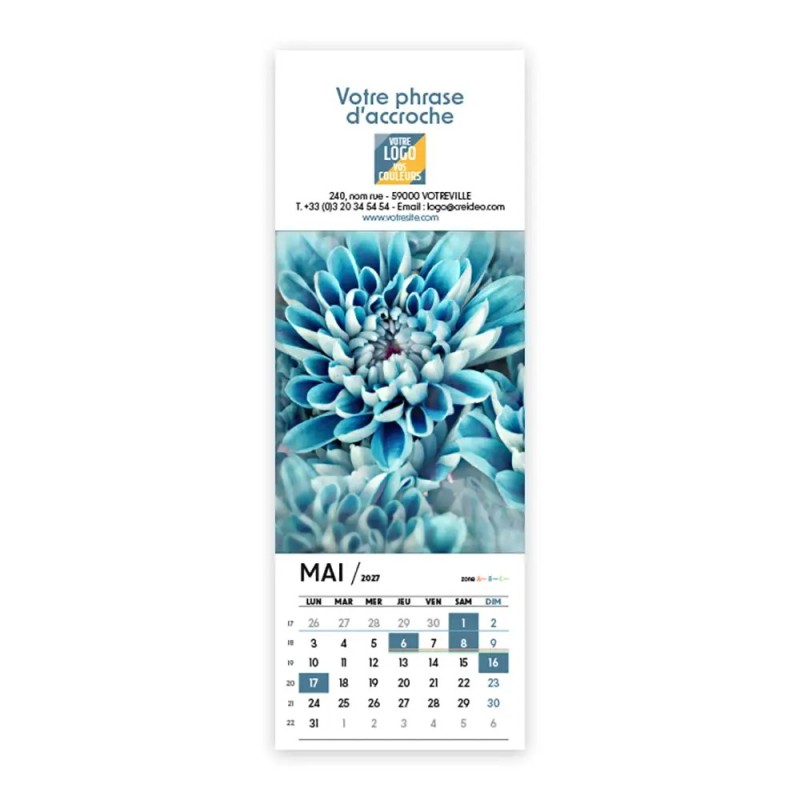 Calendrier chevalet vertical (21x7,5 cm) personnalisé - Zoom Nature