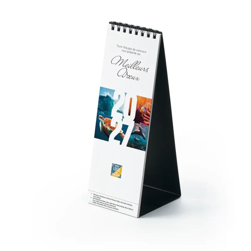Calendrier chevalet vertical (21x7,5 cm) personnalisé - Océan