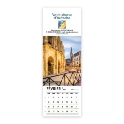 Calendrier chevalet vertical (21x7,5 cm) personnalisé - Patrimoine France
