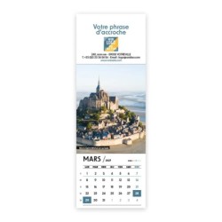 Calendrier chevalet vertical (21x7,5 cm) personnalisé - Patrimoine France