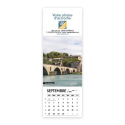 Calendrier chevalet vertical (21x7,5 cm) personnalisé - Patrimoine France