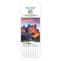 Calendrier chevalet vertical (21x7,5 cm) personnalisé - Patrimoine France