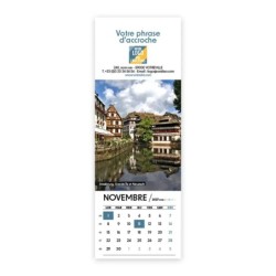 Calendrier chevalet vertical (21x7,5 cm) personnalisé - Patrimoine France