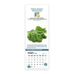 Calendrier chevalet vertical (21x7,5 cm) personnalisé - Fruits et légumes