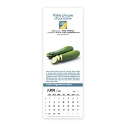 Calendrier chevalet vertical (21x7,5 cm) personnalisé - Fruits et légumes