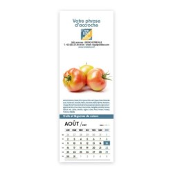 Calendrier chevalet vertical (21x7,5 cm) personnalisé - Fruits et légumes