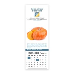 Calendrier chevalet vertical (21x7,5 cm) personnalisé - Fruits et légumes