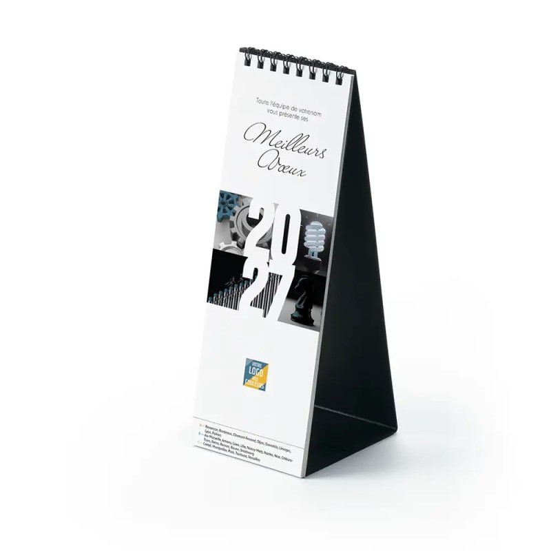 Calendrier chevalet vertical (21x7,5 cm) personnalisé - Business