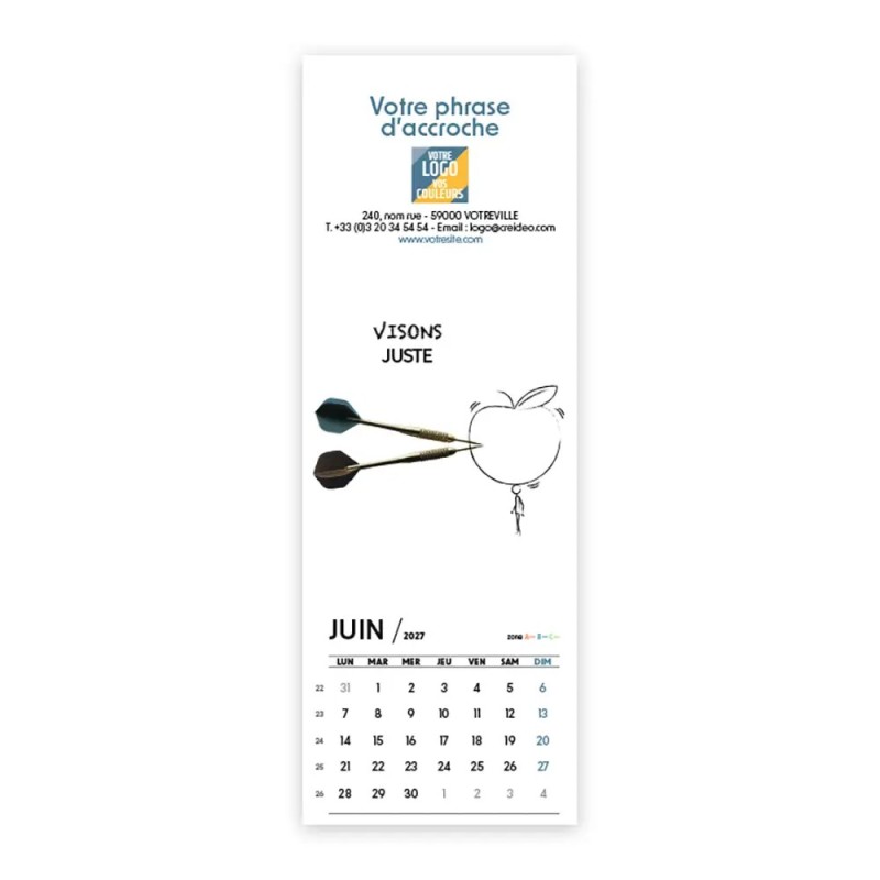 Calendrier chevalet vertical (21x7,5 cm) personnalisé - Business
