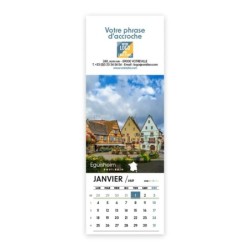 Calendrier chevalet vertical (21x7,5 cm) personnalisé - Villages de France