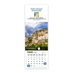 Calendrier chevalet vertical (21x7,5 cm) personnalisé - Villages de France