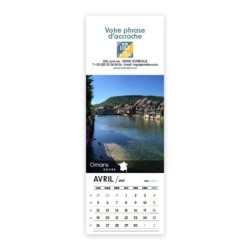 Calendrier chevalet vertical (21x7,5 cm) personnalisé - Villages de France