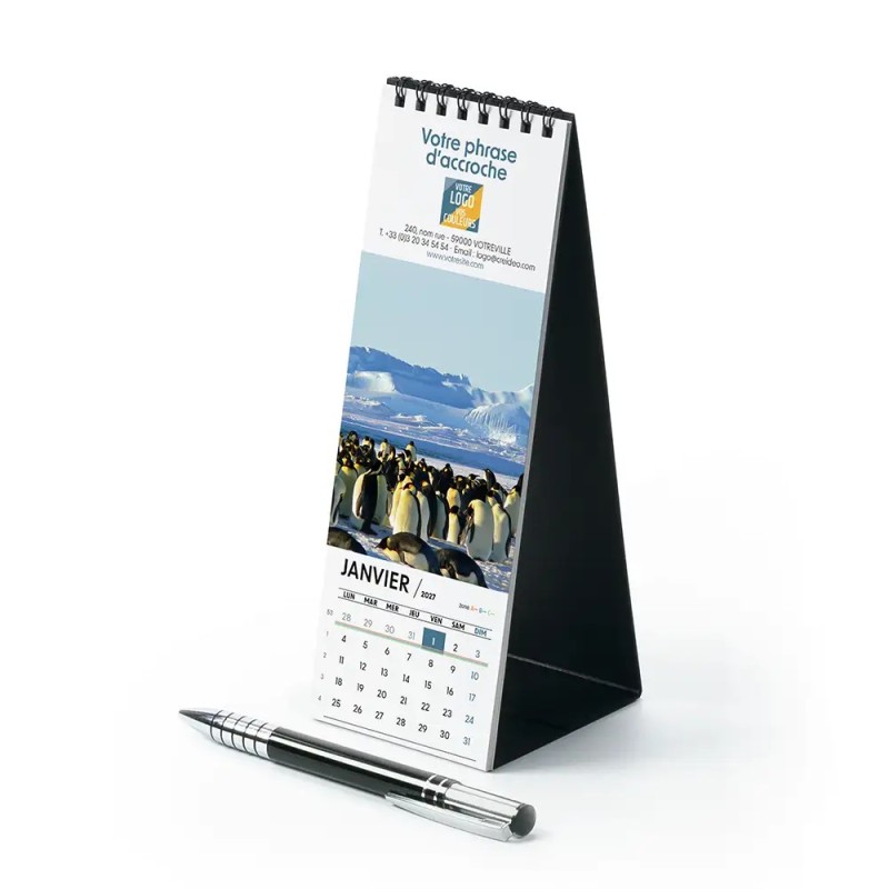 Calendrier chevalet vertical (21x7,5 cm) personnalisé - Faune