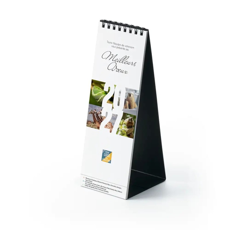 Calendrier chevalet vertical (21x7,5 cm) personnalisé - Faune