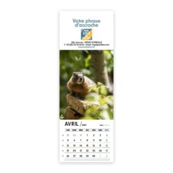 Calendrier chevalet vertical (21x7,5 cm) personnalisé - Faune