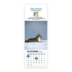 Calendrier chevalet vertical (21x7,5 cm) personnalisé - Faune