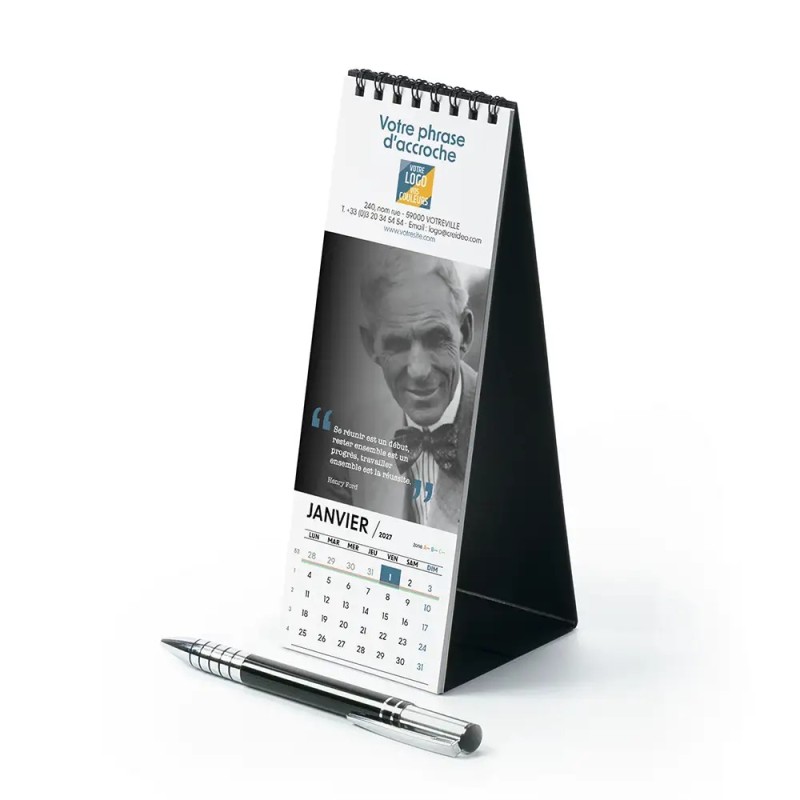 Calendrier chevalet vertical (21x7,5 cm) personnalisé - Citations 2