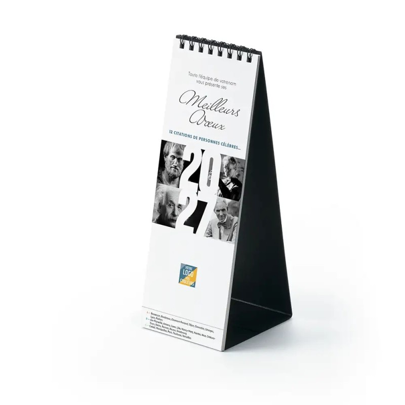 Calendrier chevalet vertical (21x7,5 cm) personnalisé - Citations 2