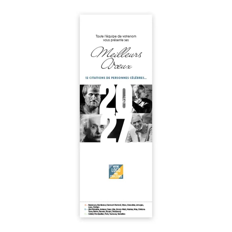 Calendrier chevalet vertical (21x7,5 cm) personnalisé - Citations 2