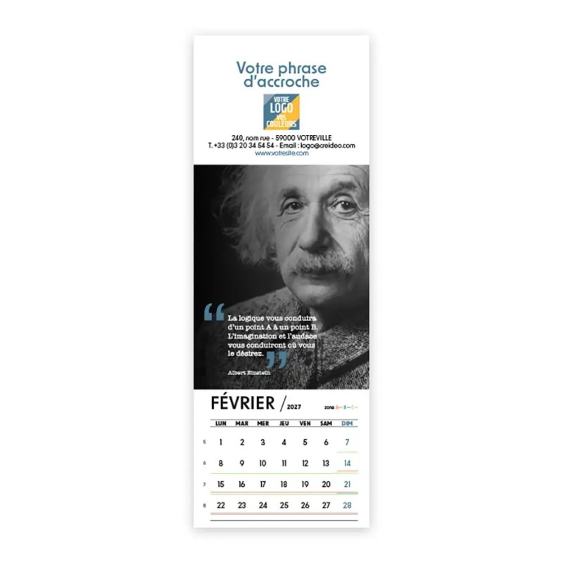 Calendrier chevalet vertical (21x7,5 cm) personnalisé - Citations 2