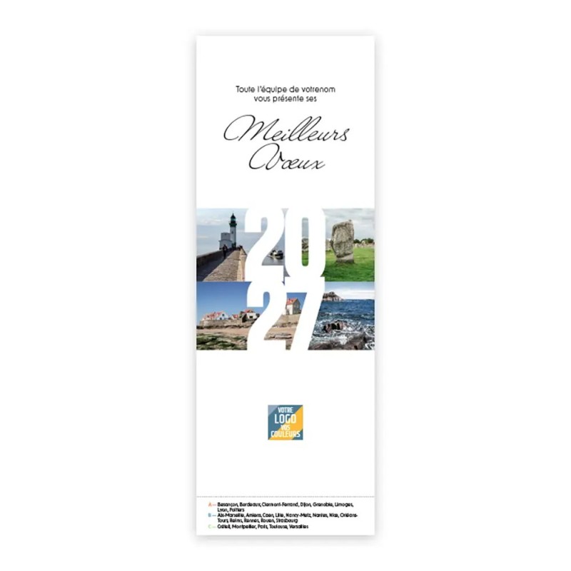 Calendrier chevalet vertical (21x7,5 cm) personnalisé - Littoral
