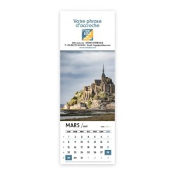 Calendrier chevalet vertical (21x7,5 cm) personnalisé - Littoral