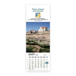 Calendrier chevalet vertical (21x7,5 cm) personnalisé - Littoral