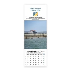Calendrier chevalet vertical (21x7,5 cm) personnalisé - Littoral