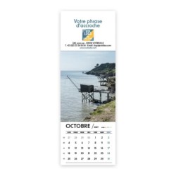 Calendrier chevalet vertical (21x7,5 cm) personnalisé - Littoral