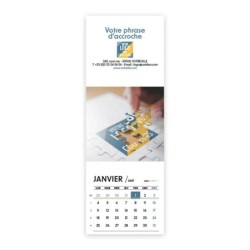Calendrier chevalet vertical (21x7,5 cm) personnalisé - Logo intégré Réseau