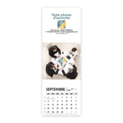 Calendrier chevalet vertical (21x7,5 cm) personnalisé - Logo intégré Réseau