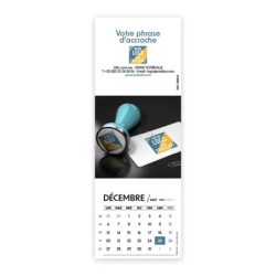 Calendrier chevalet vertical (21x7,5 cm) personnalisé - Logo intégré Réseau