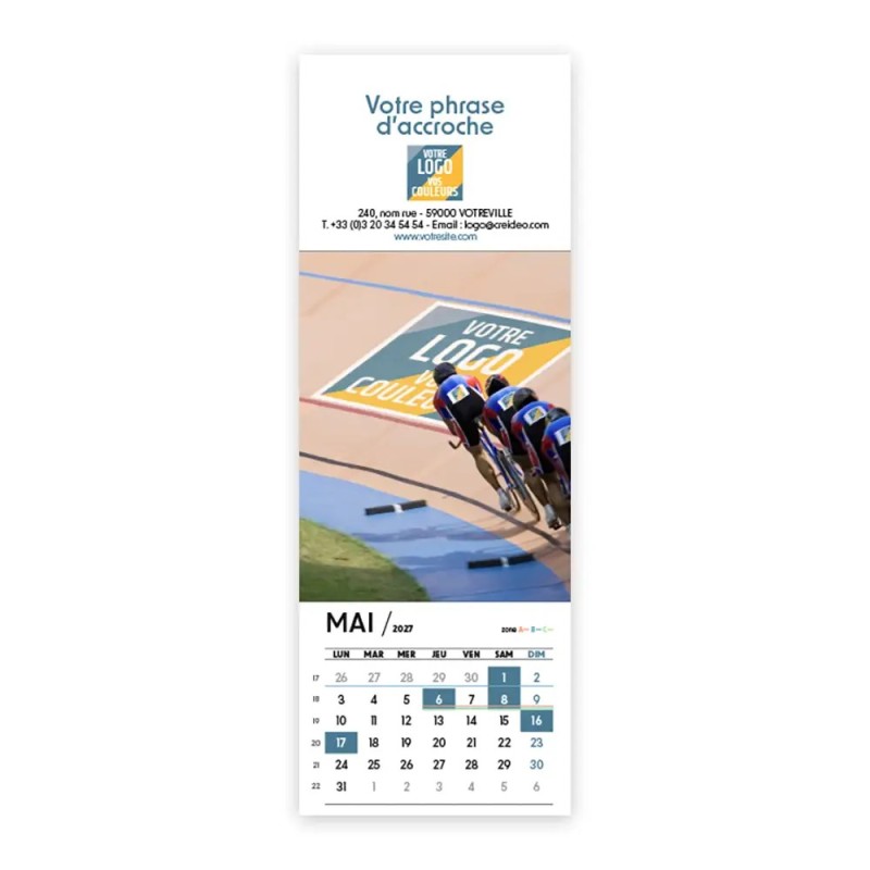 Calendrier chevalet vertical (21x7,5 cm) personnalisé - Logo intégré Performance