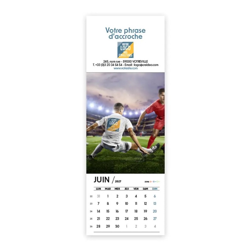 Calendrier chevalet vertical (21x7,5 cm) personnalisé - Logo intégré Performance