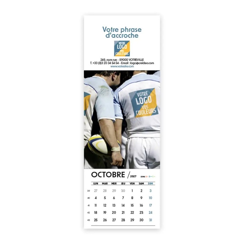 Calendrier chevalet vertical (21x7,5 cm) personnalisé - Logo intégré Performance