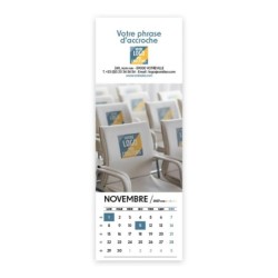 Calendrier chevalet vertical (21x7,5 cm) personnalisé - Logo intégré Visio