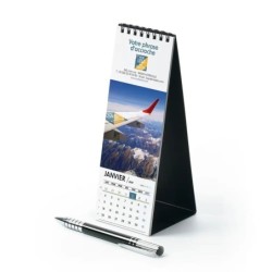 Calendrier chevalet vertical (21x7,5 cm) personnalisé - Logo intégré Voyage