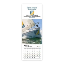 Calendrier chevalet vertical (21x7,5 cm) personnalisé - Logo intégré Voyage