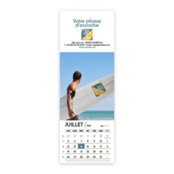 Calendrier chevalet vertical (21x7,5 cm) personnalisé - Logo intégré Voyage
