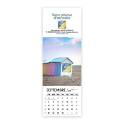 Calendrier chevalet vertical (21x7,5 cm) personnalisé - Logo intégré Voyage
