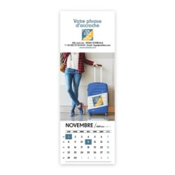 Calendrier chevalet vertical (21x7,5 cm) personnalisé - Logo intégré Voyage